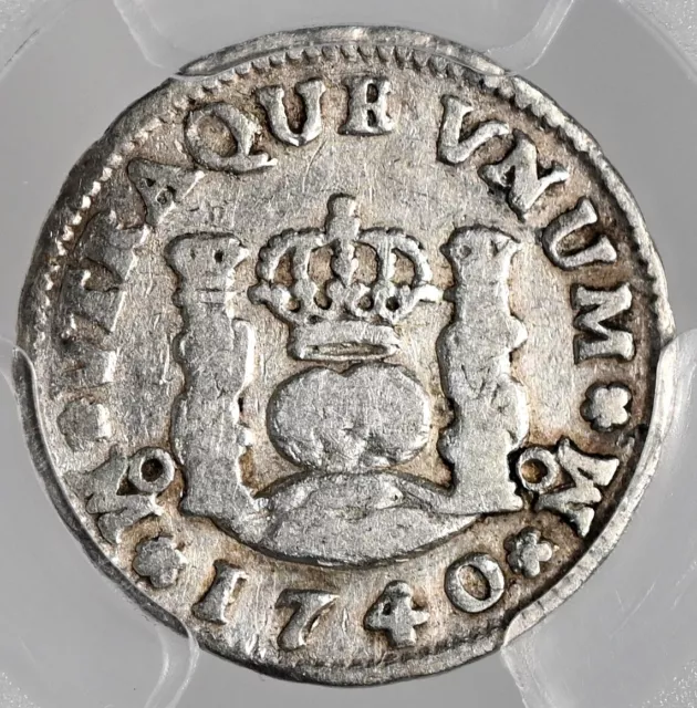 1740-Mo MF 1/2 (HALF) REAL MEXICO PHILIP V   PCGS VF20 #47588985  "PILLAR" TYPE 2