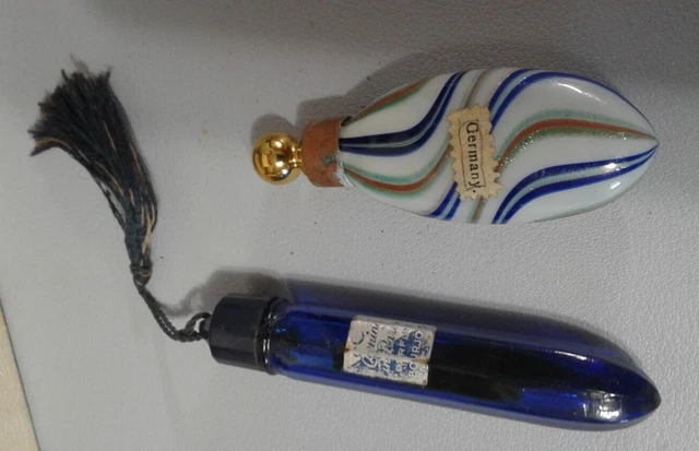 Glass Scent Bottle Perfume Vial German Gold Dauber Swirl extra Glass Scent Bottle Perfume Vial German Gold Dauber Swirl extra