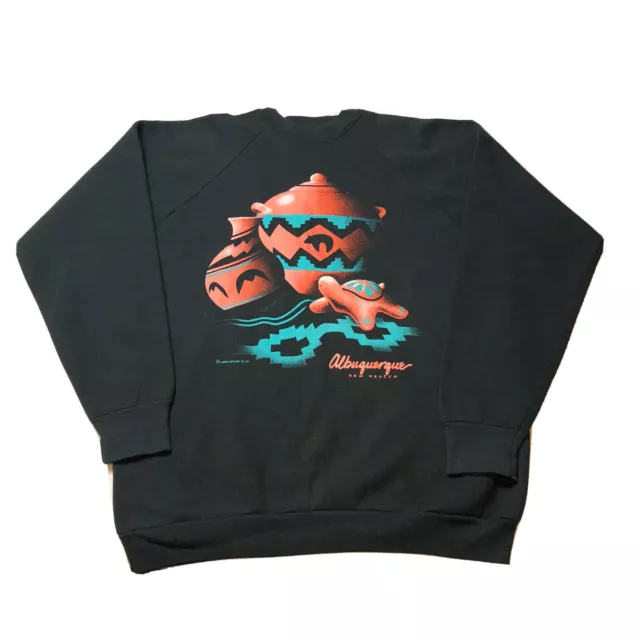 Vintage 1989 Albuquerque New Mexico Sweatshirt Black 80s