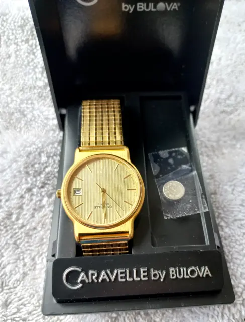 Womans Caravella Bulova Gold Tone Watch New Old Stock, New Battery