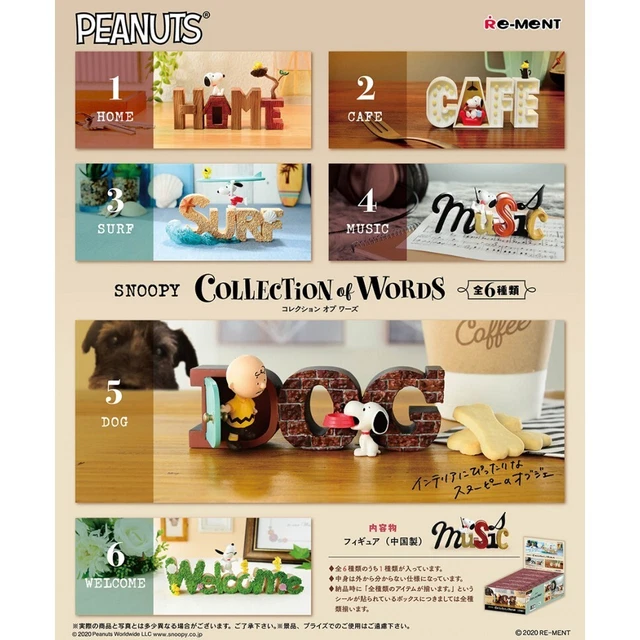 UK Re-ment Rement Snoopy Collection of Words Peanuts Japan Full Complete Set New