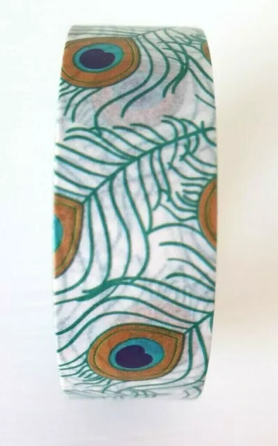 PEACOCK FEATHERS Washi Tape - 15mm x 10M - Journal Craft Masking Adhesive Bujo 2