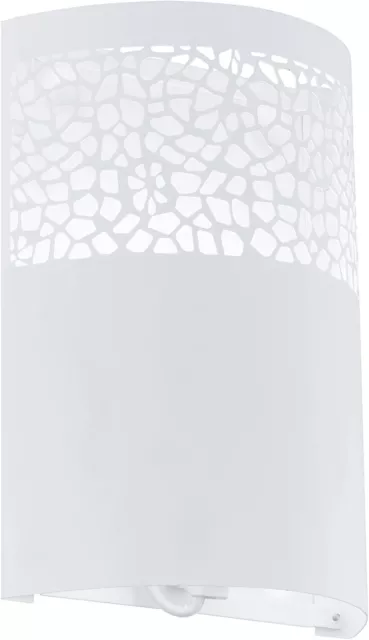 Eglo Carmelia 1 Luce Lampada da Parete, Metallo Curvo Moderno, Bianco 25H x 18L cm