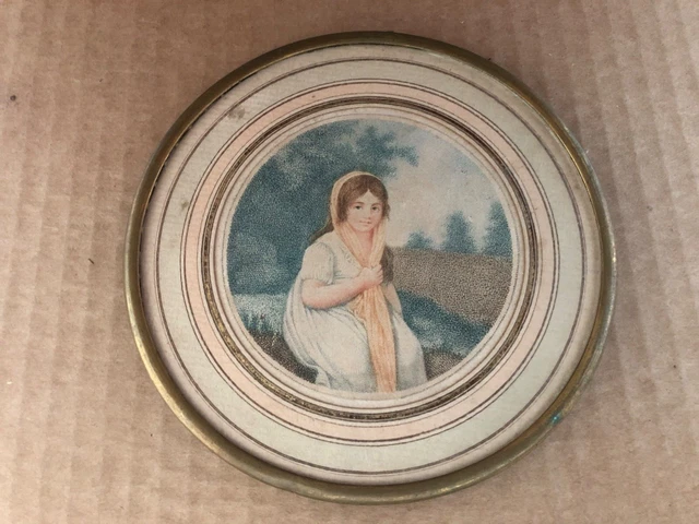 Vintage GERMANY FLUE COVER Victorian Lady Print Picture Frame MARSHALL FIELD #14