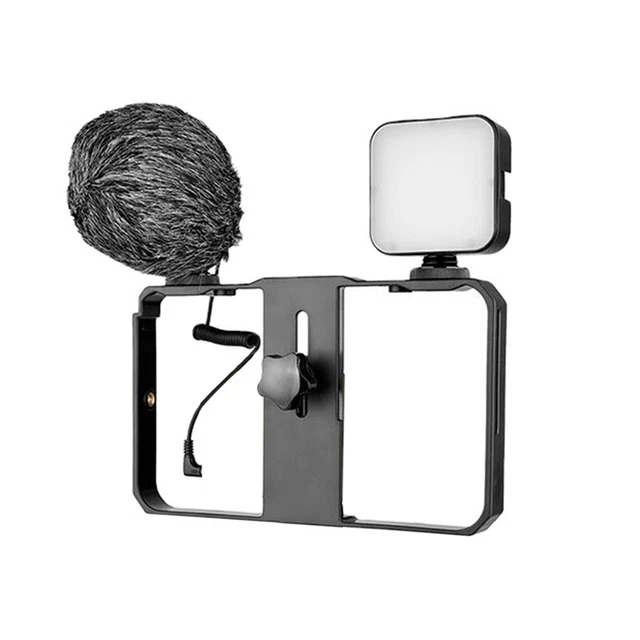 Figura de cámara PC02 LED01 trípode de luz BYMM1 kit de micrófono para video smartphone- U8O8