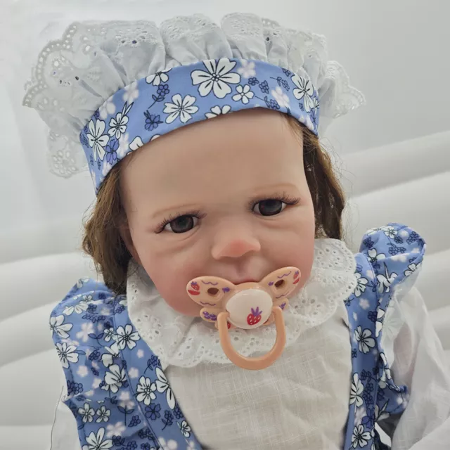 24inch Reborn Toddler cute Girl Doll Already Painted Finished Lifelike 3D Skin