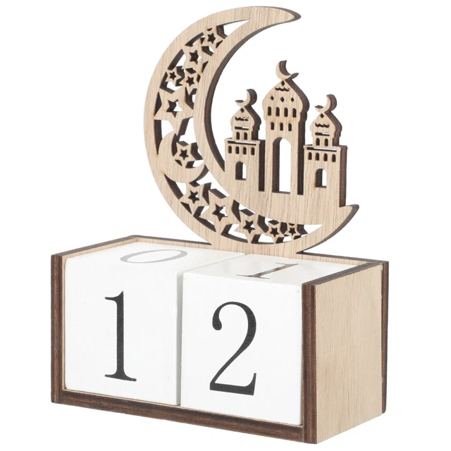 Calendrier De Ramadan En Bois - Compte à Rebours Décoratif - Décoration Salon Eid Mubarak - Cadeau Pour Enfants