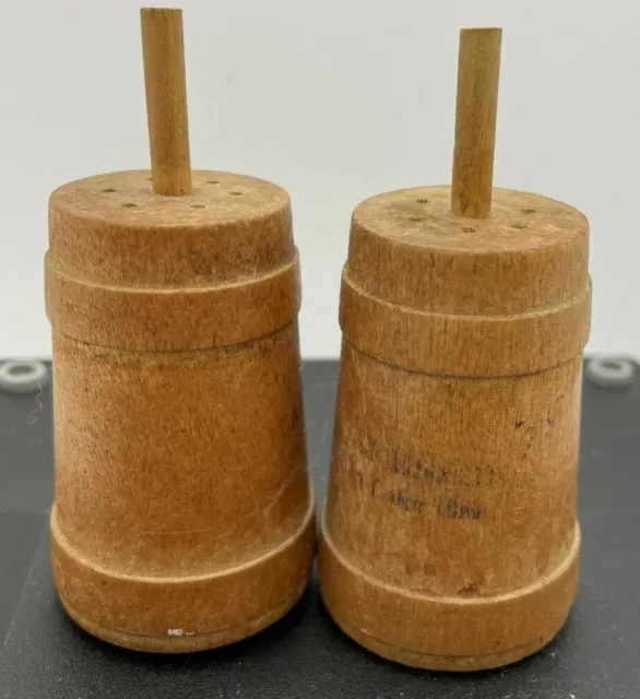 Butter Churn Salt And Pepper Shaker Set  Wooden  w/corks