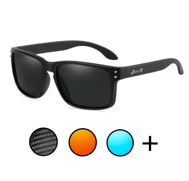 Sonnenbrille Verspiegelt  Markenbrille Carbon Schwarz Blau Silber Brille Jec-B