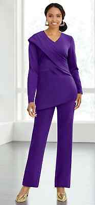 Ashro Ally Casual Summer Dress Pant Set Black Green Church Career Size S Small 