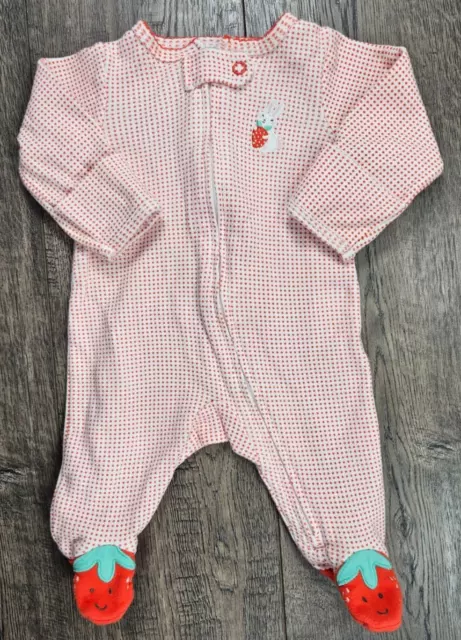 Baby Girl Clothes Carter's Newborn Bunny Rabbit Strawberry Footed Outfit