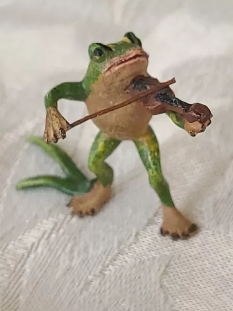 Vienna Bronze Frog VIOLIN Fritz Bermann Cold Painted