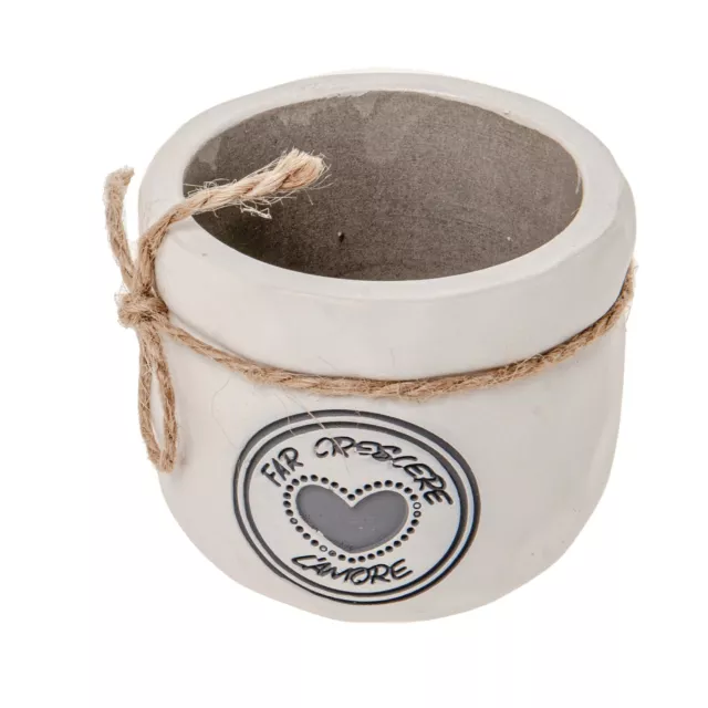 bomboniera vaso porta piante con "frase far crescere l'amore " dm 8 x h 7 cm