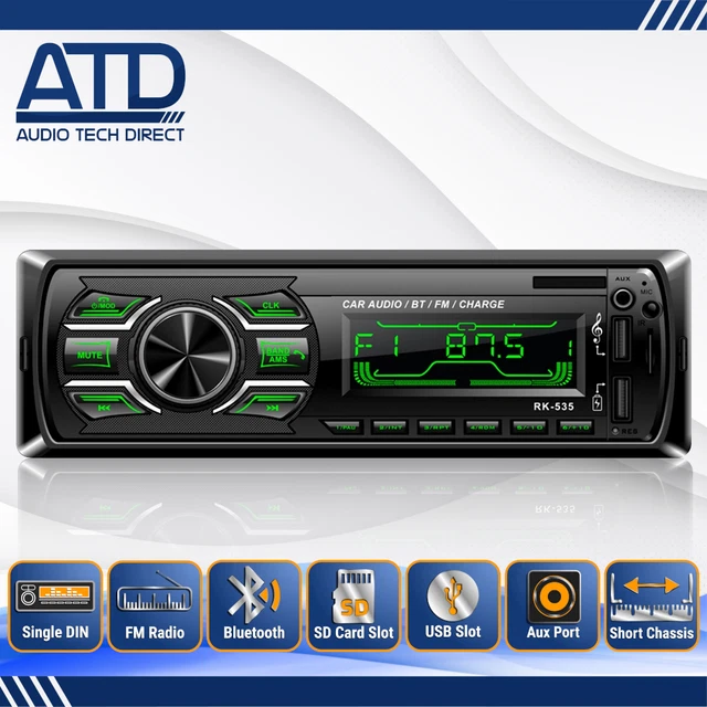 Autoradio Bluetooth Draadloos handsfree bellen, 1 Din