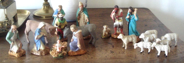 Ancien santon Devineau Joseph 13 cm - crèche de Noël - Label Emmaüs