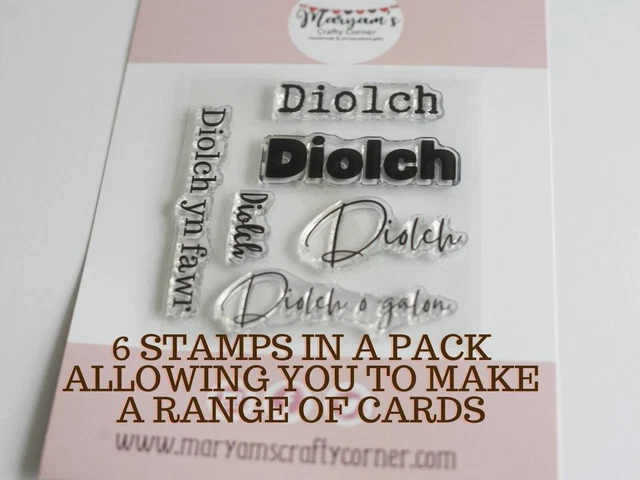 Galés, Cymraeg, Diolch Yn Fawr, Diolch o galón, sellos para tarjeta galesa haciendo un