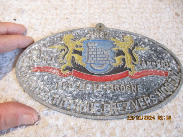 CHEVAUX PLAQUE CONCOURS HIPPIQUE 3éme Prix De Cross S.H.U De