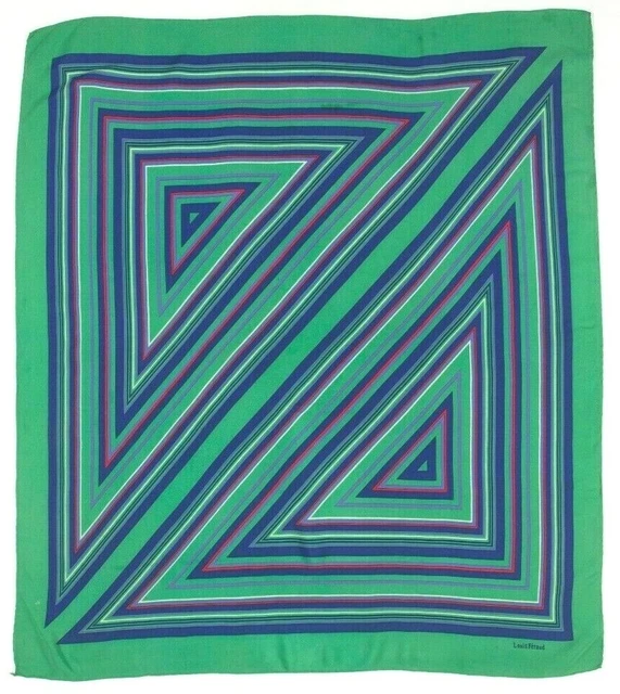 Foulard Vintage En Soie Louis Féraud - Fait Main En France - Occasion Très Bon état