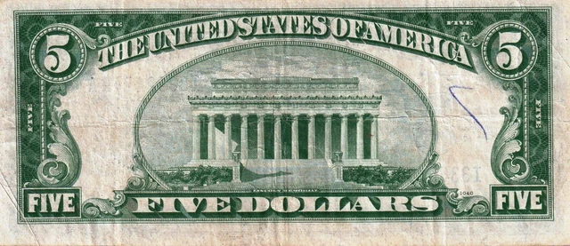 1934 Blue Seal $5 Silver Certificate lot of 4 Circulated Series A C D 3