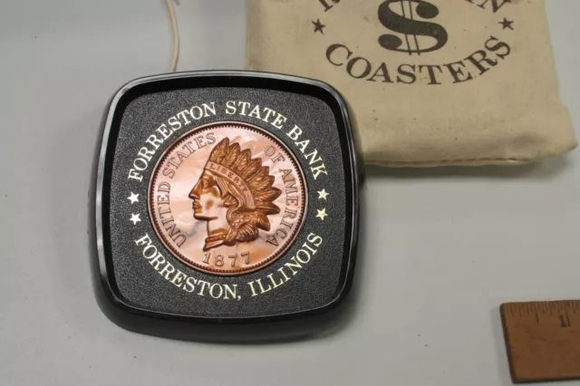 ZZ4 lot of rare coin key dates coaster set Novelty Forreston State Bank IL Ill