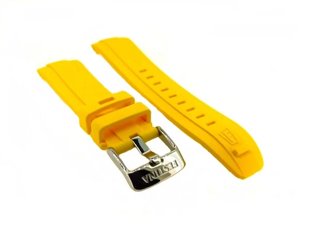 Bracelet De Montre En Caoutchouc/silicone Jaune Pour Festina - Référence F16574/1, Neuf Avec étiquettes, Unisexe
