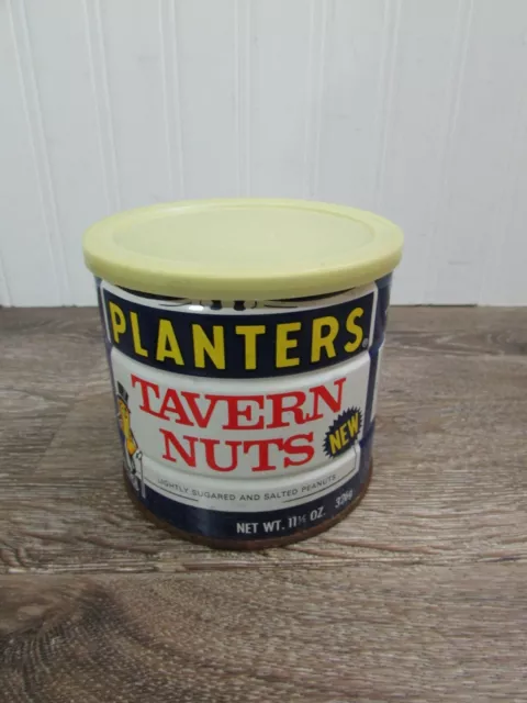 Vintage Planters Mr. Peanut Tavern Nut Tin With Lid