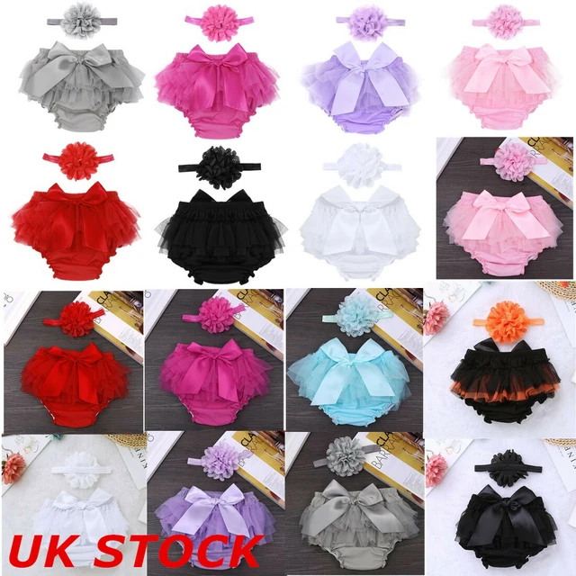 Newborn Baby Boys Girls Ruffle Bloomers Birthday Diaper Cover Photo Prop Outfits