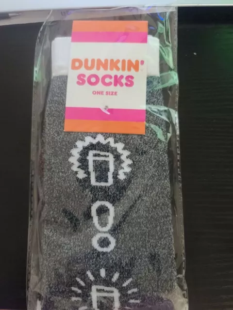 Limited Holiday Edition 2019 Dunkin Donuts Socks. Black and White