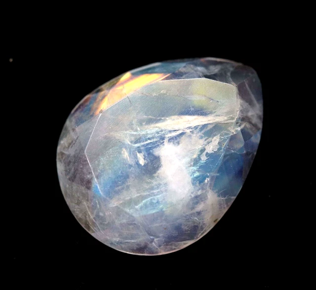 Pietra di Luna Arcobaleno, Goccia Pendente, Orecchini, In Argento Sterling - Italia