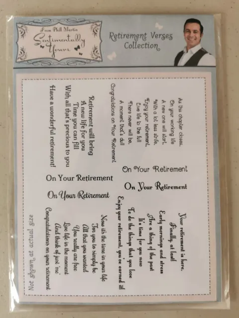 Phil Martin Sentimentally Yours - Retirement Verses Collection - Stamp Set