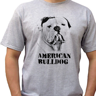 American Bulldog - grey t shirt top tee dog design - mens sizes