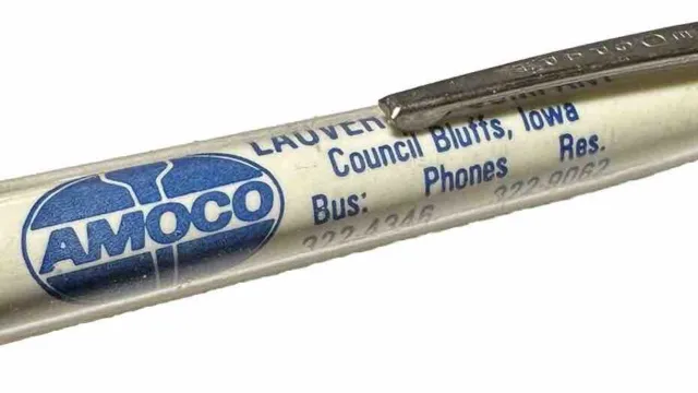 Vintage Council Bluffs Iowa Lauver Oil Company Amoco Gas Advertising IA Pen