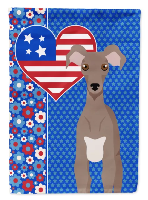 Fawn Italian Greyhound USA American Flag Canvas House Size WDK5237CHF