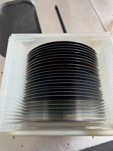 Silicon Wafers, 125mm (5") Lot/Boat of 25 with Cassette and Carrier