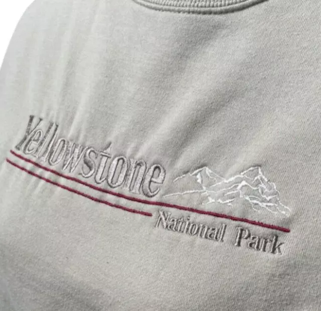 Vintage 80s Yellowstone Park Tan Crewneck Sweatshirt Size S Made in USA RARE HTF
