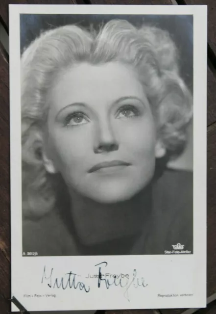 34749 Photo Ross Publisher Original Autograph Ak Jutta Freybe To 1940 Film