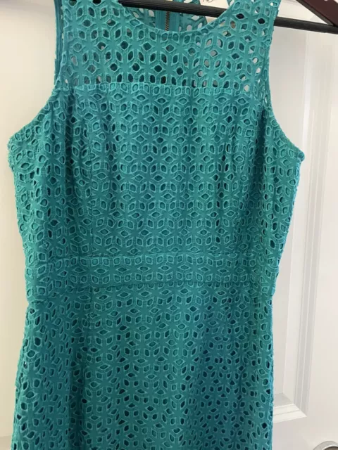 Ali Ro teal eyelet women's sleeveless cocktail dress size 2 3