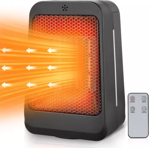 Fan Heater, 1500W Portable Electric Heater Low Energy Silent, PTC Ceramic...