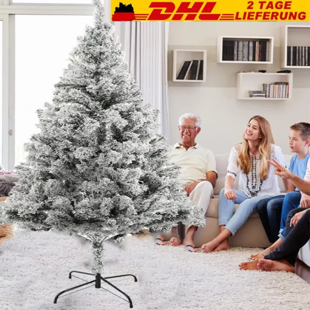 180CM Weihnachtsbaum Künstlich Christbaum mit Schnee Tannebaum aus PVC