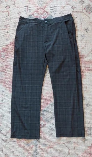 Men's Golf Pants Trousers OAKLEY Fine Grey Check 38 x 32" VGC #008