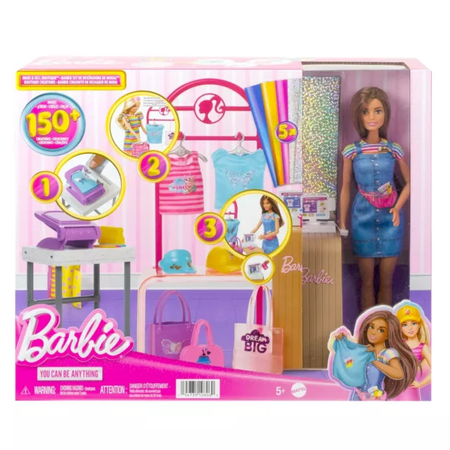 Barbie  Boutique Moda playset con bambola e accessori HKT78 -nuovo-Italia