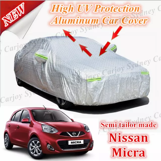 Premium Waterproof UV Protection Aluminum Zip Entry Car Cover for Nissan Micra