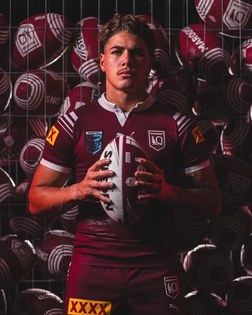 STATE OF ORIGIN 2024 QLD MAROONS NRL rugby TEAM PLAYER POSTER,REECE W