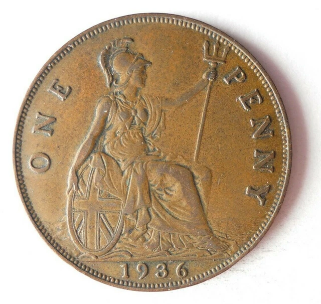1936 GREAT BRITAIN PENNY - High Quality Collectible Coin - FREE SHIP - Bin #30