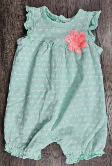 Baby Girl Clothes Just One You Carter's Newborn Green Butterfly Romper Outfit