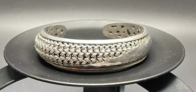 LOIS HILL Heavy Weave Design Sterling Silver Cuff Bracelet #8