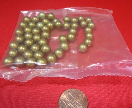 260 Brass Solid Balls 5/16" Dia. +/-.001", 50 Pcs