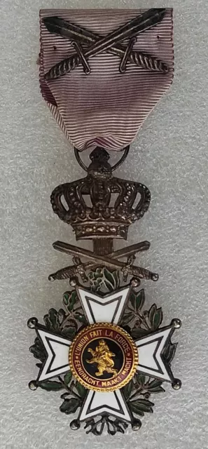 MEDAILLE BELGE BELGIQUE CHEVALIER ORDRE DE LEOPOLD I bilingue à titre militaire