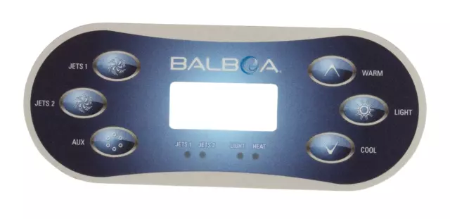 Balboa 12762 BP Series TP600 6 Button Overlay-P1/P2/Aux/Temp/Light