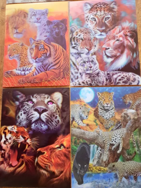 Joblot of 30pcs 3D Art Mixed wild animals Pictures 30x40cm New Wholesale lot F